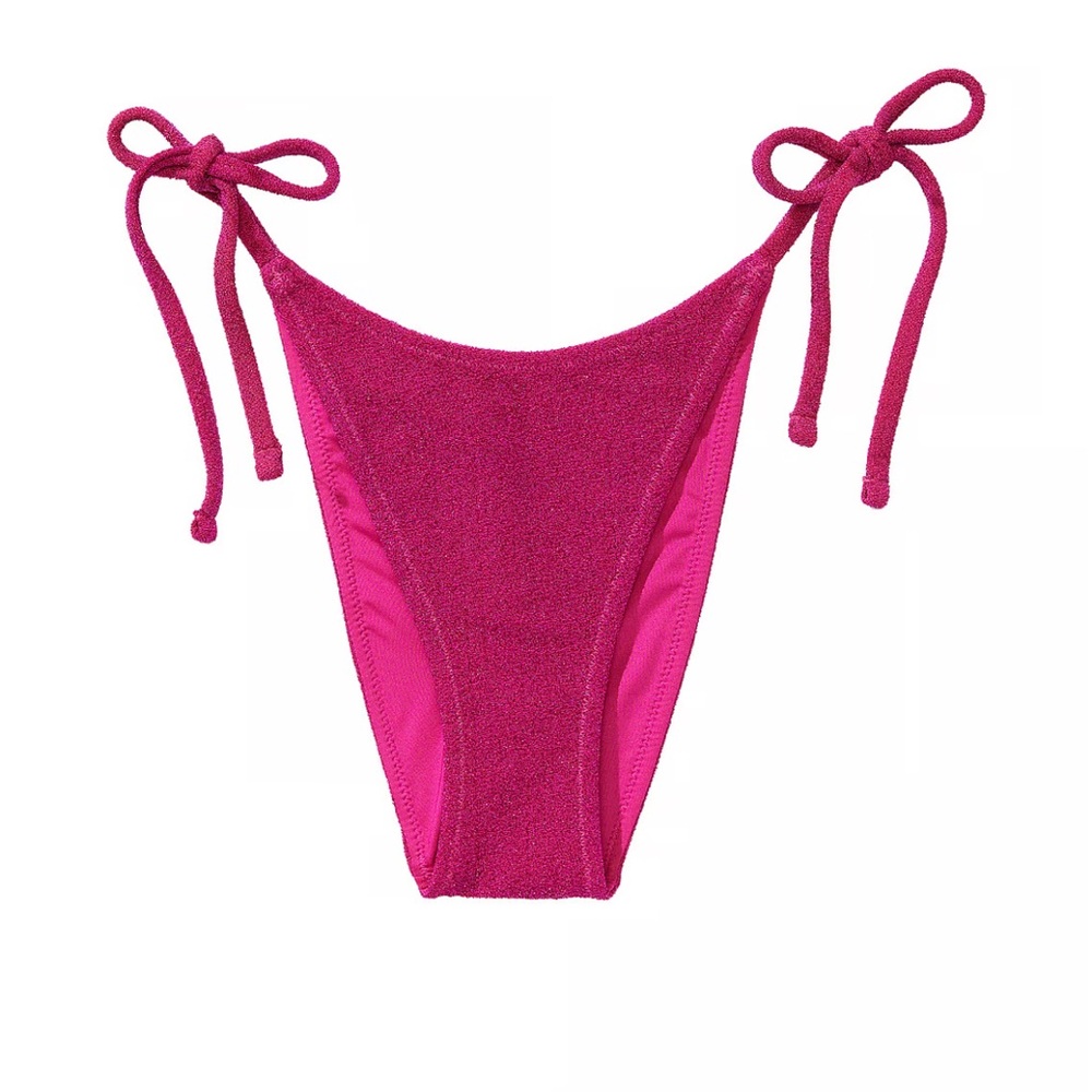 Pink Shimmer Side-Tie Bikini Bottom — VICTORIA'S SECRET SWIM — NWT